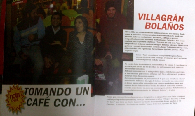 Tomando un café con Villagrán Bolaños en Medialunas Calentitas. Revista Clip Junio Julio 2013